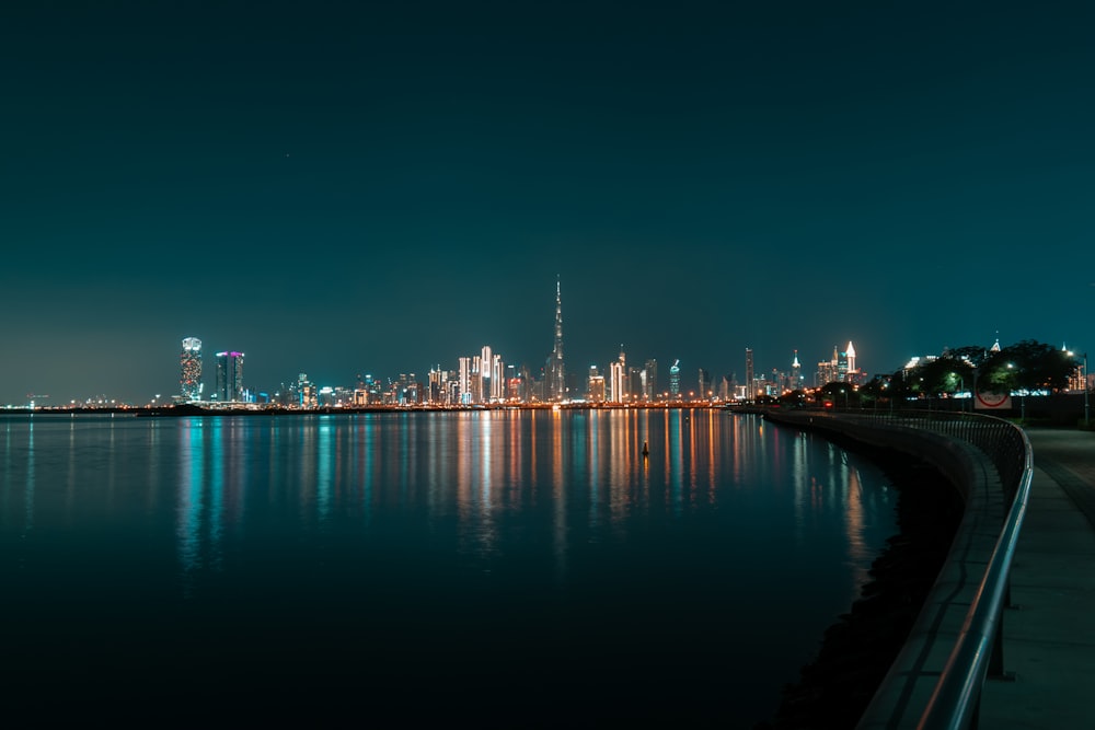 a view of a city at night from across the water