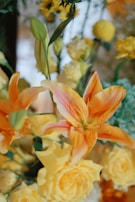 A cheerful arrangement of bright yellow lilies.