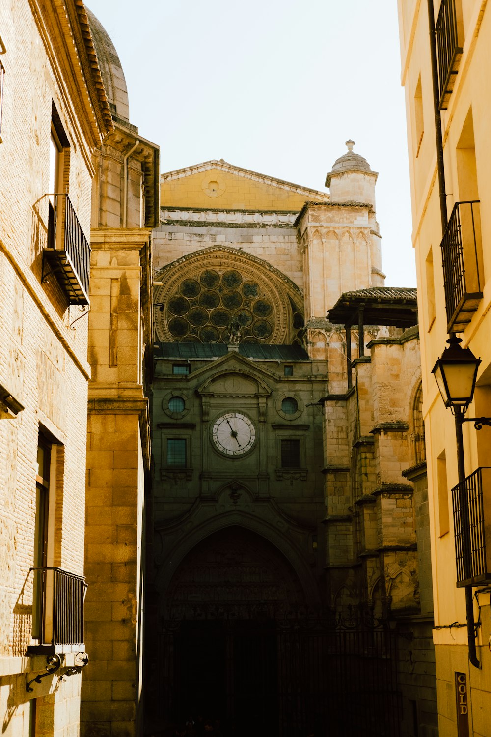 a large building with a clock on the front of it