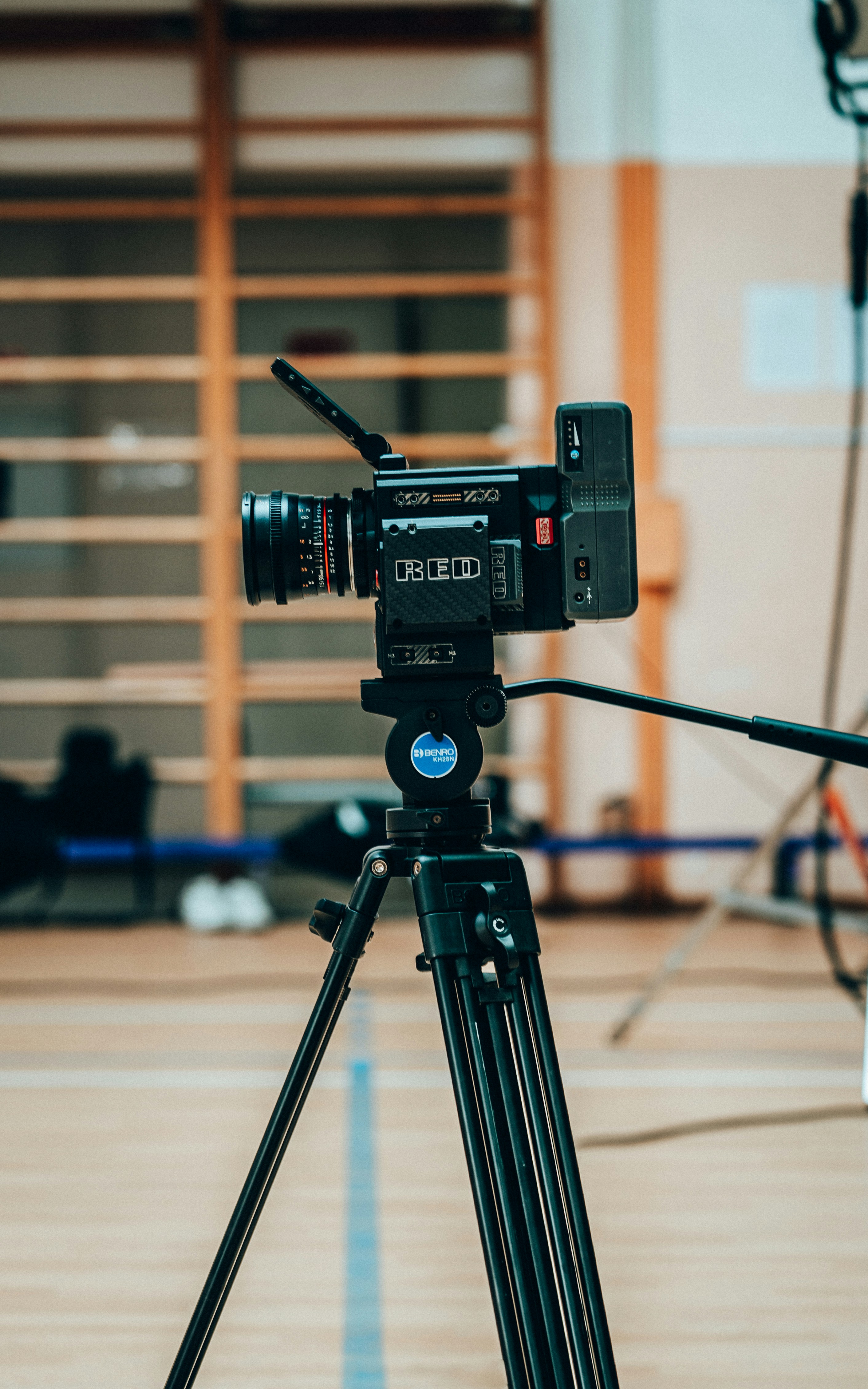 RED cinema camera mounted on a tripod, the kind of production gear behind native MENA content