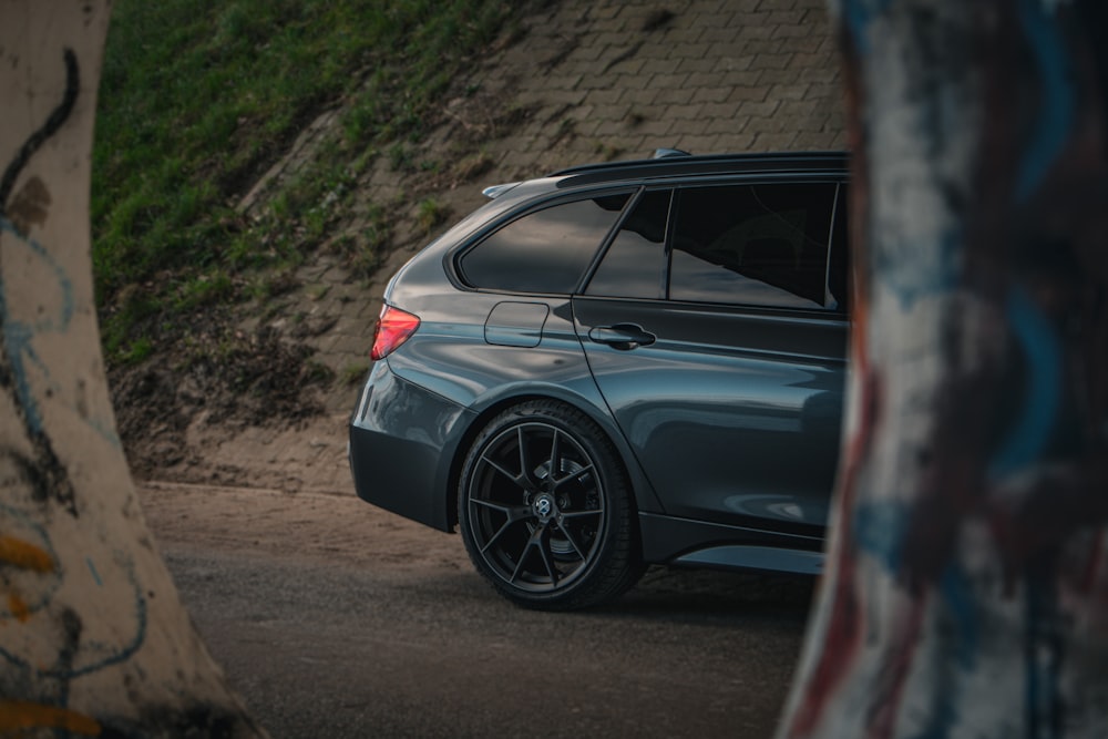 a car parked on the side of a road