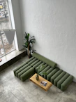 Cozy modular sofa set in a bright, airy room
