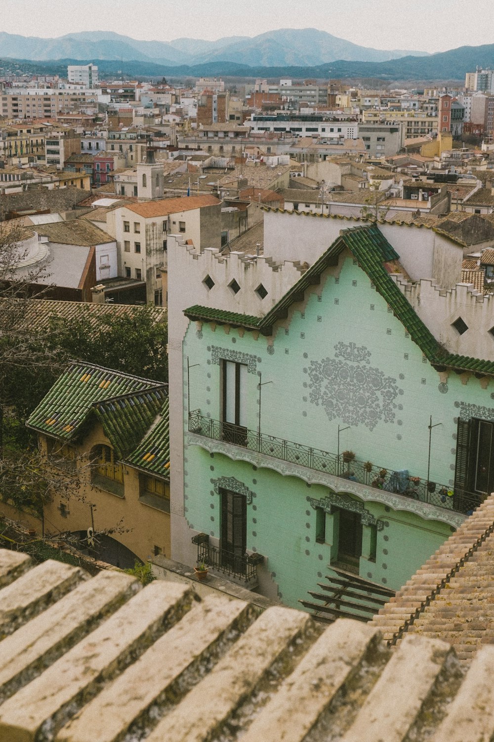 a view of a city from a roof top