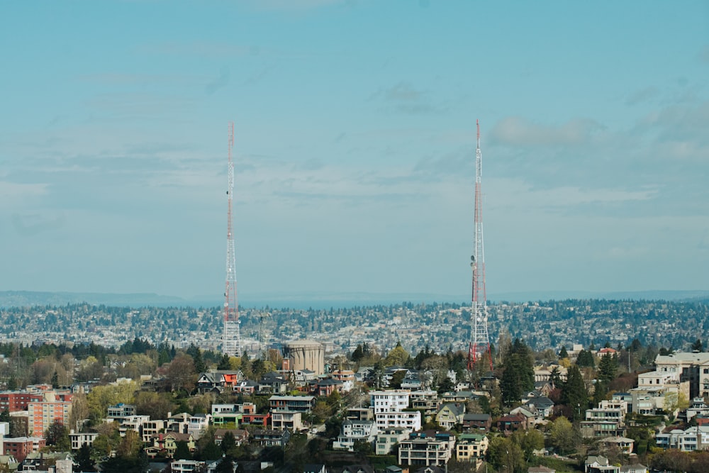 a view of a city from a hill