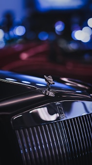 a close up of the hood ornament of a car
