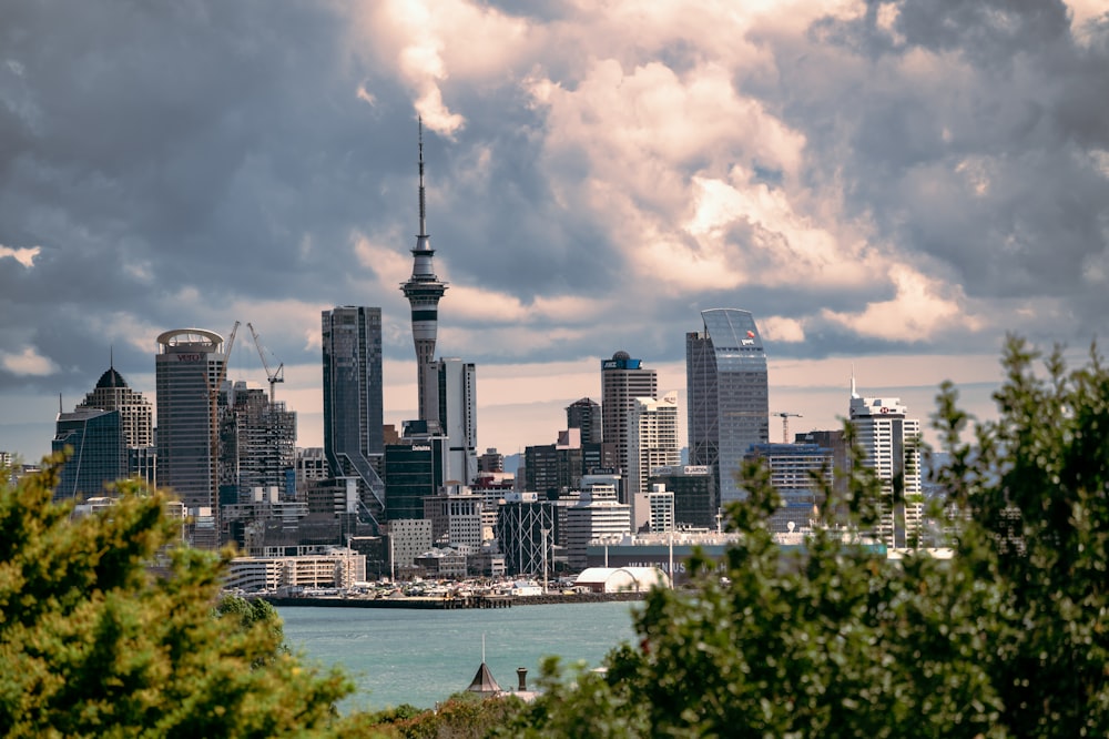 a view of a city from across the water