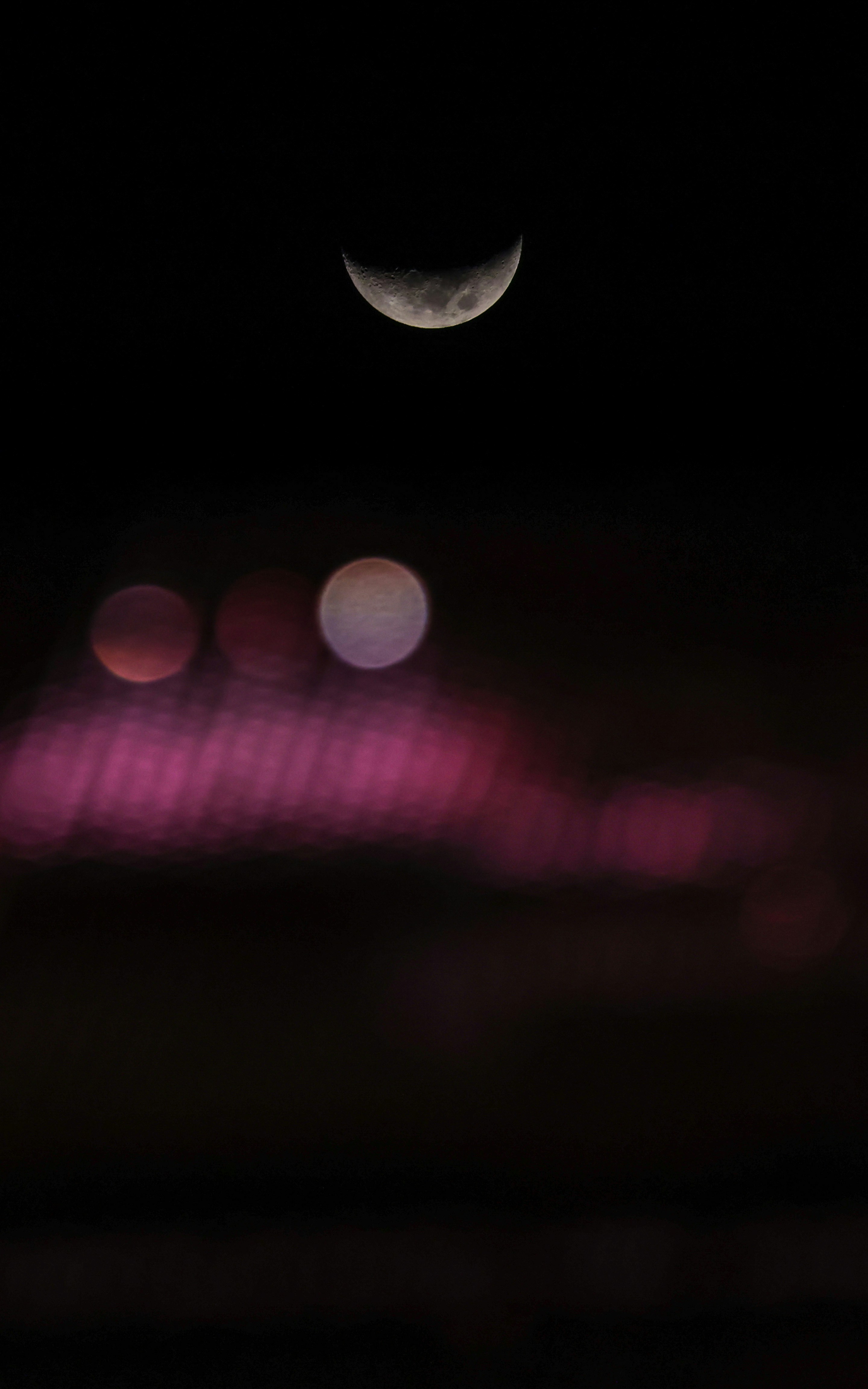 A blurry photo of the moon in the night sky photo – Free Moon Image on ...