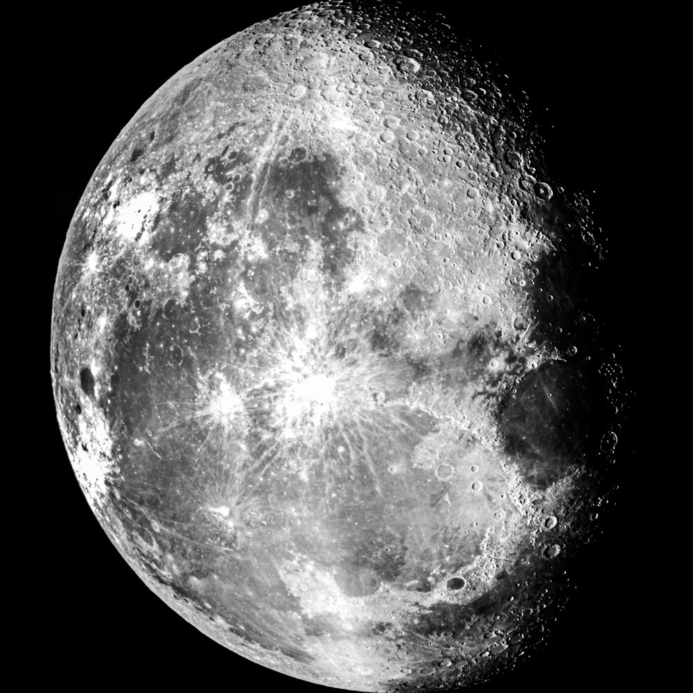 a close up of the moon with a black background