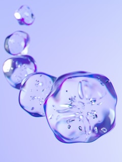 Soft off-white background with floating translucent glassmorphism panels showing snippets of tech news headlines.