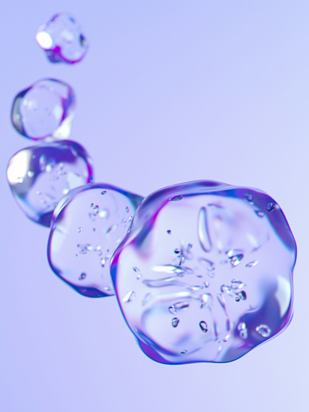 a group of bubbles floating in the air