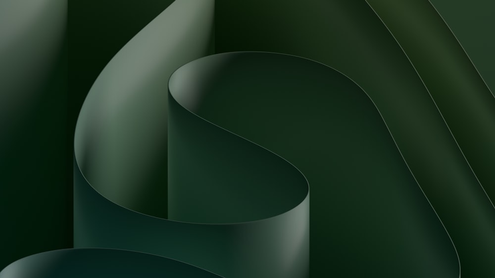 a green abstract background with curves and curves