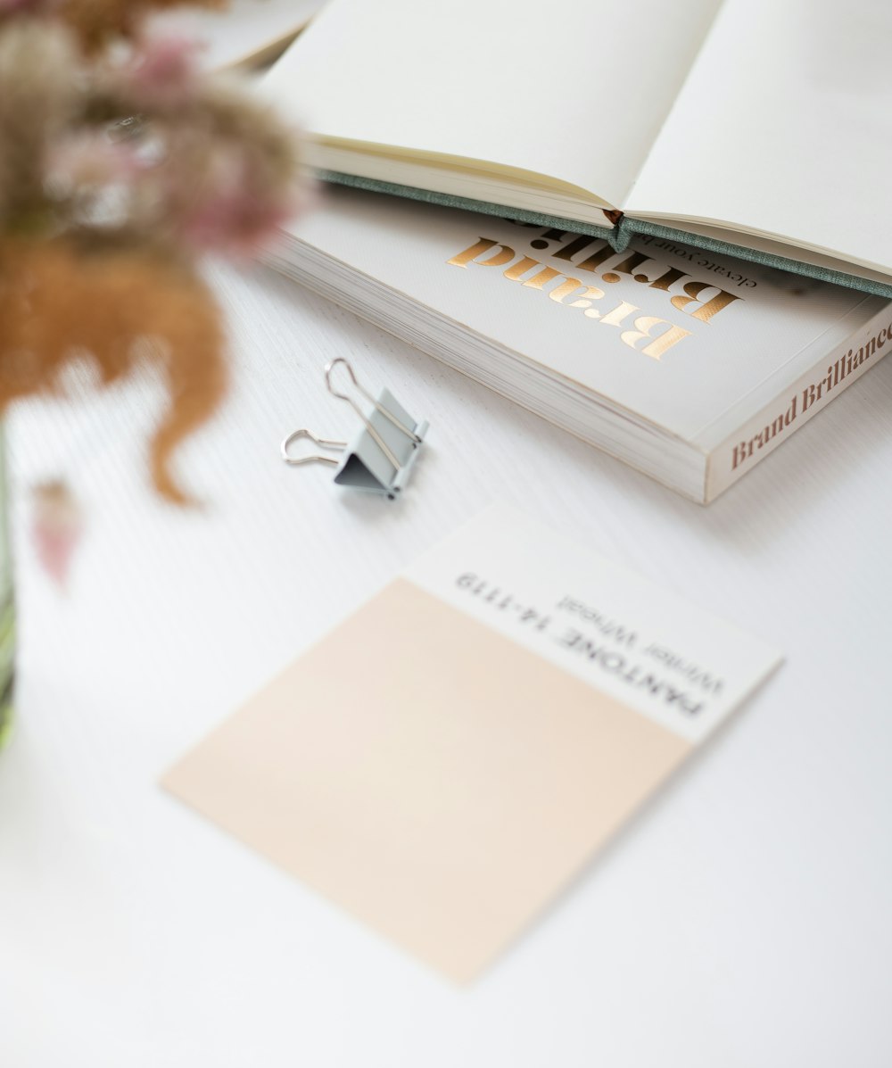 a close up of a book on a table