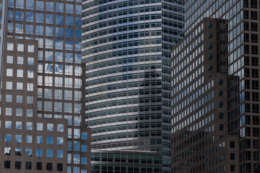 a group of tall buildings in a city