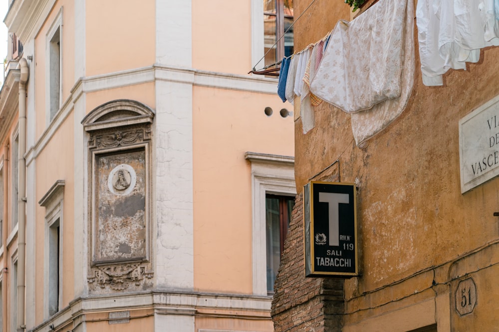 a building with clothes hanging out to dry