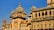 a large building with two towers on top of it