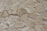 A close-up view of a surface covered in irregularly shaped, flat stone tiles. The stones are beige with visible cracks and subtle variations in color. The texture appears rough and weathered, indicating age or exposure to the elements.