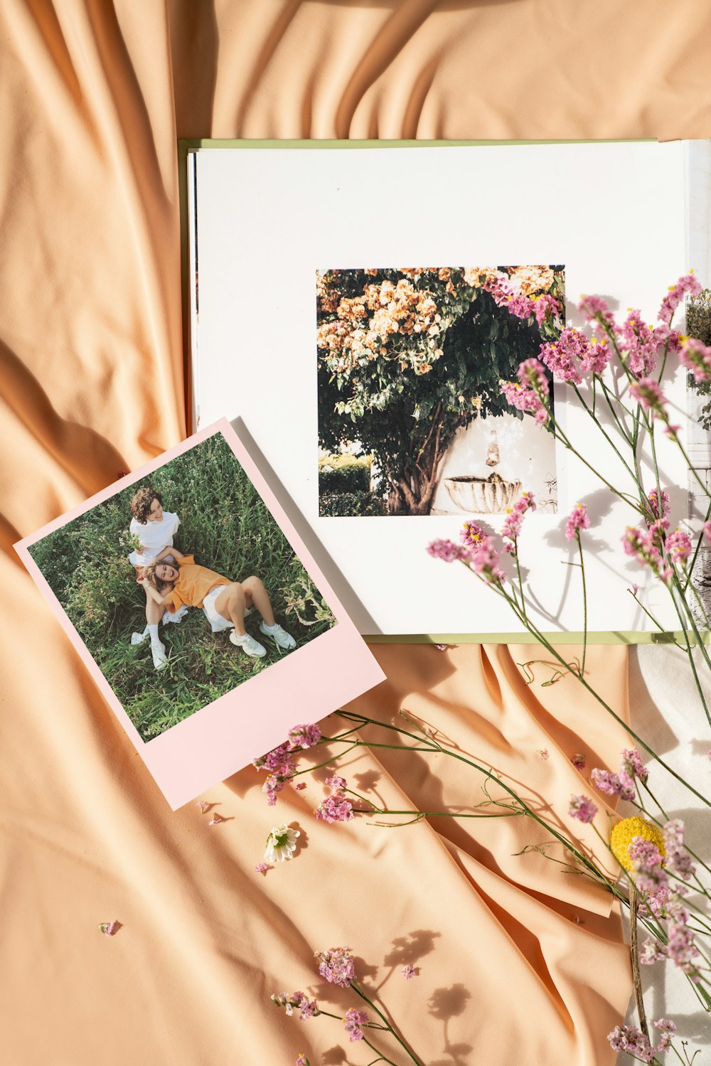 an open book with a picture of a man and a dog on it