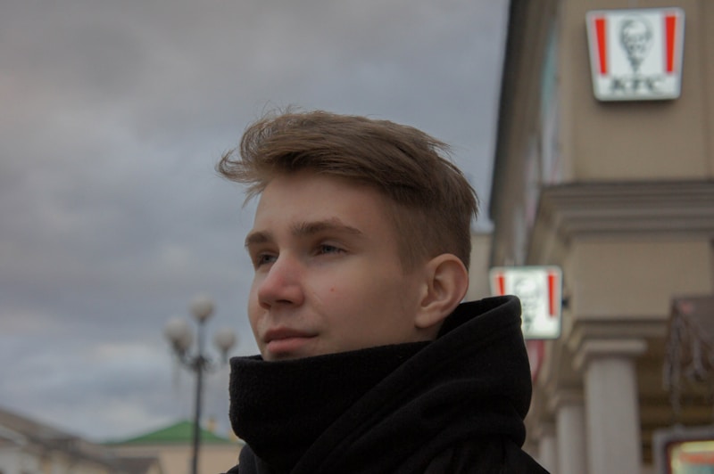 Stylish man with scarf