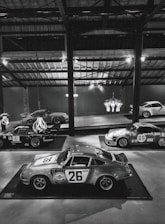 Interior of Interlagos Hub shop with racing memorabilia and vibrant blue-yellow-green decor.