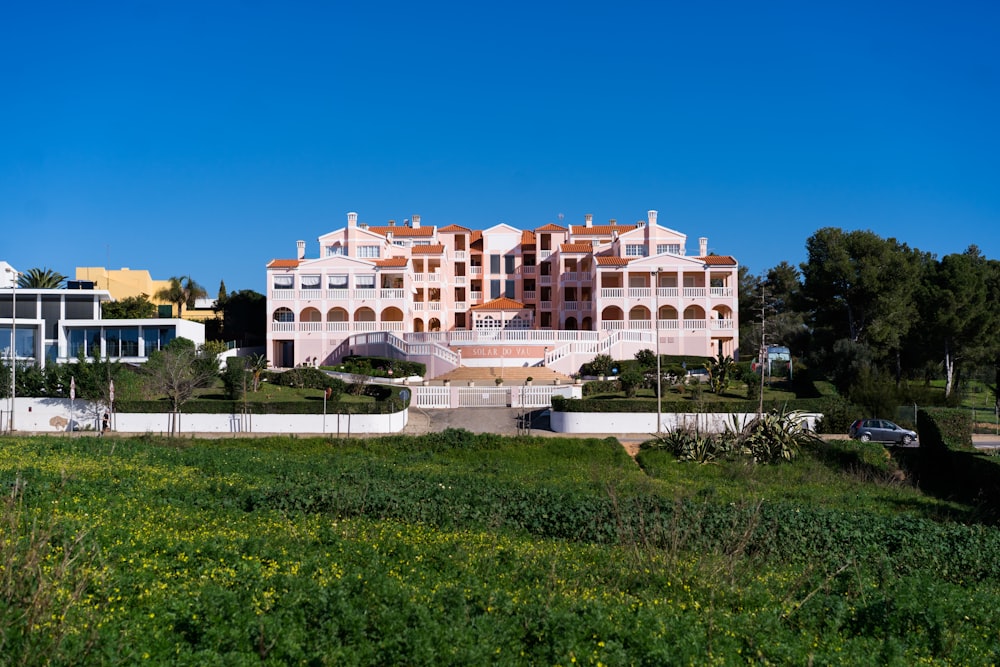 a large building with a lot of windows and balconies