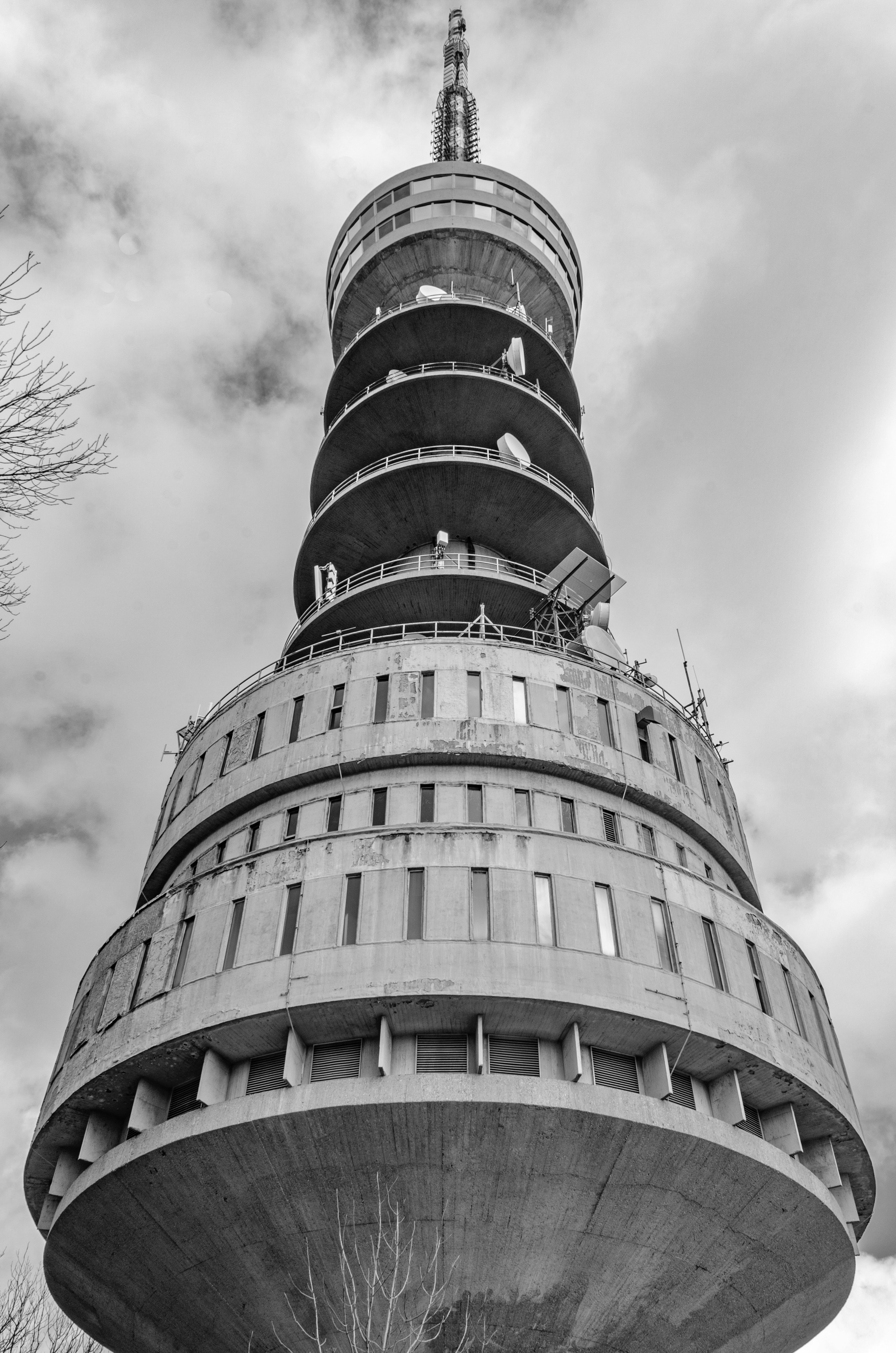 a tall tower with a sky background