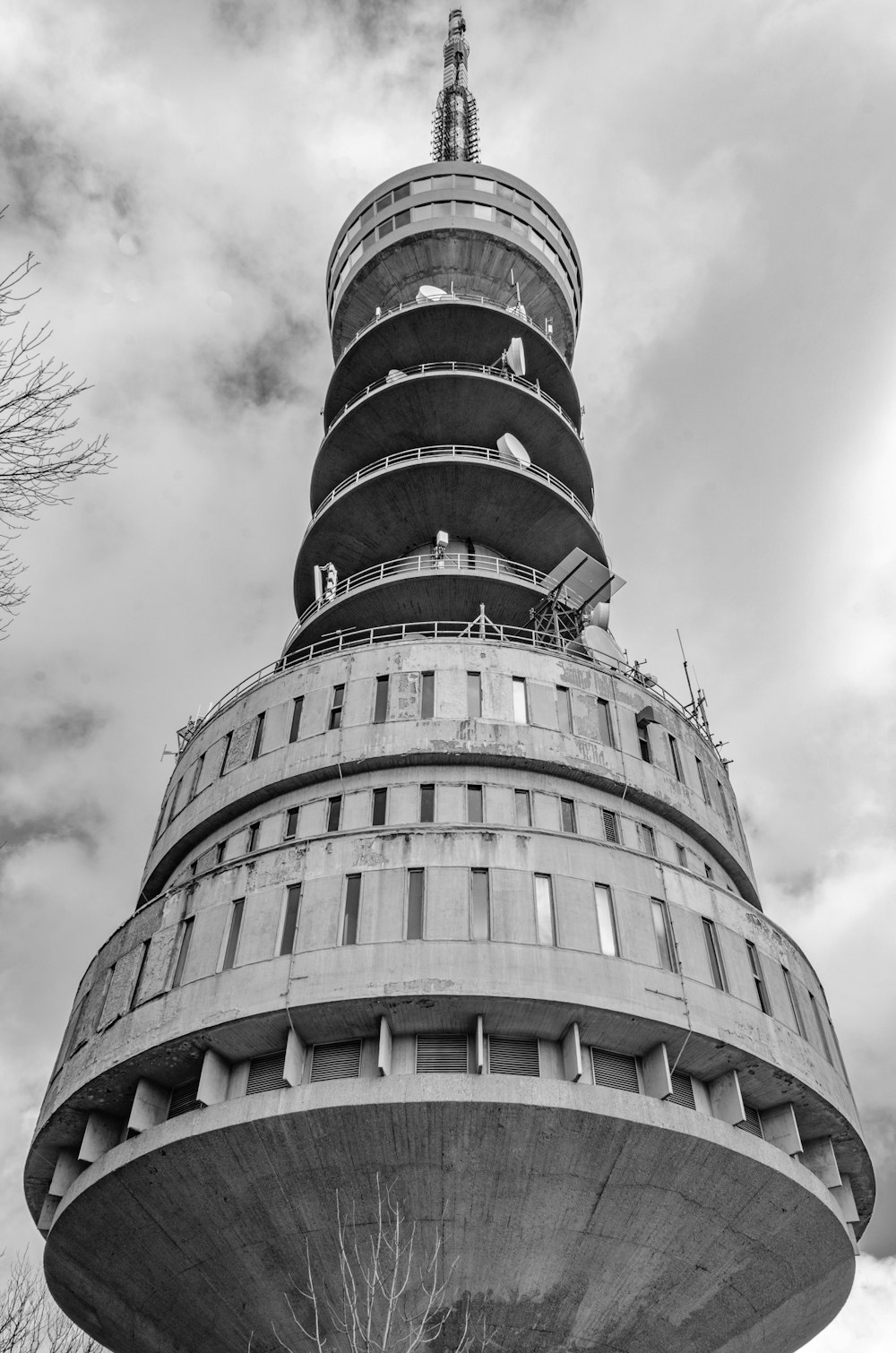 a tall tower with a sky background