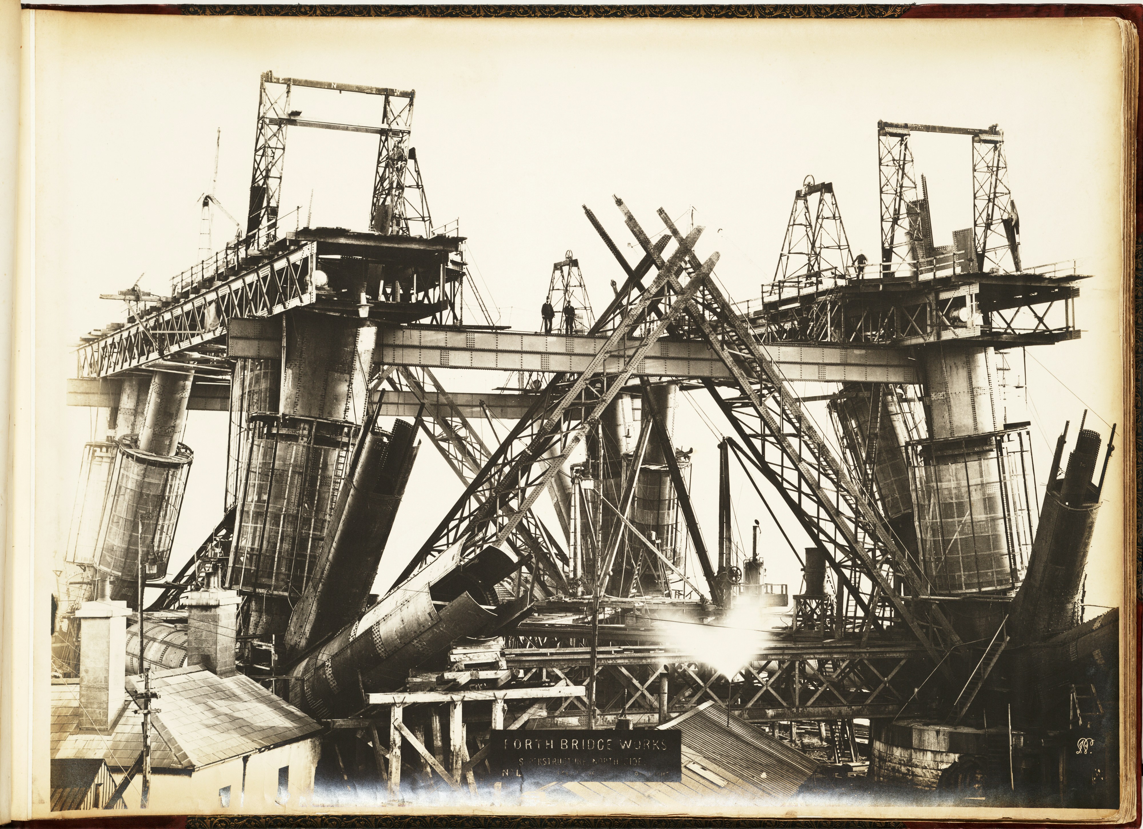 Industrial support building construction site, steel frame structure, daytime construction setting
