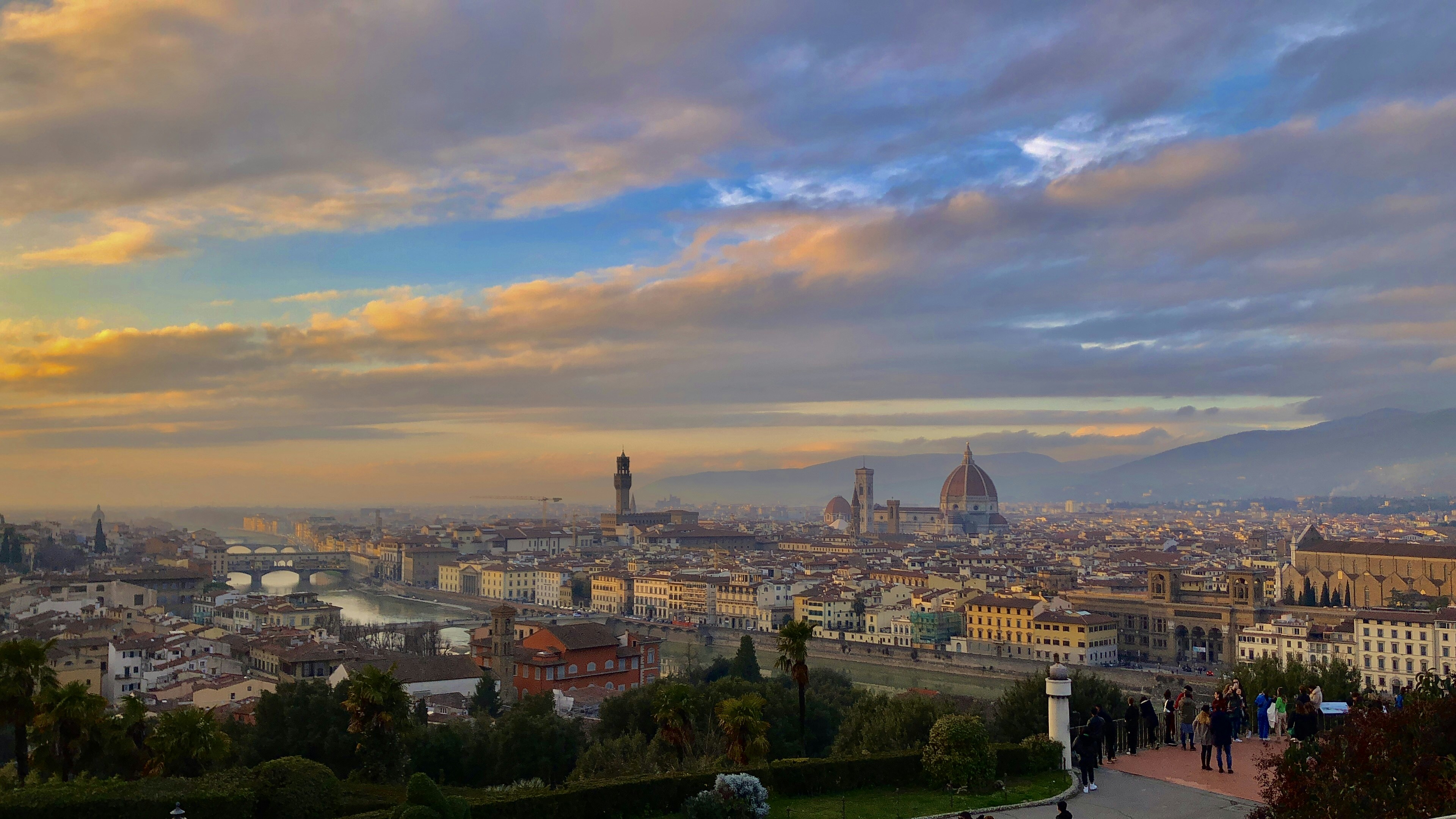 A view of a city from a hill top