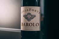 a bottle of wine sitting on top of a counter