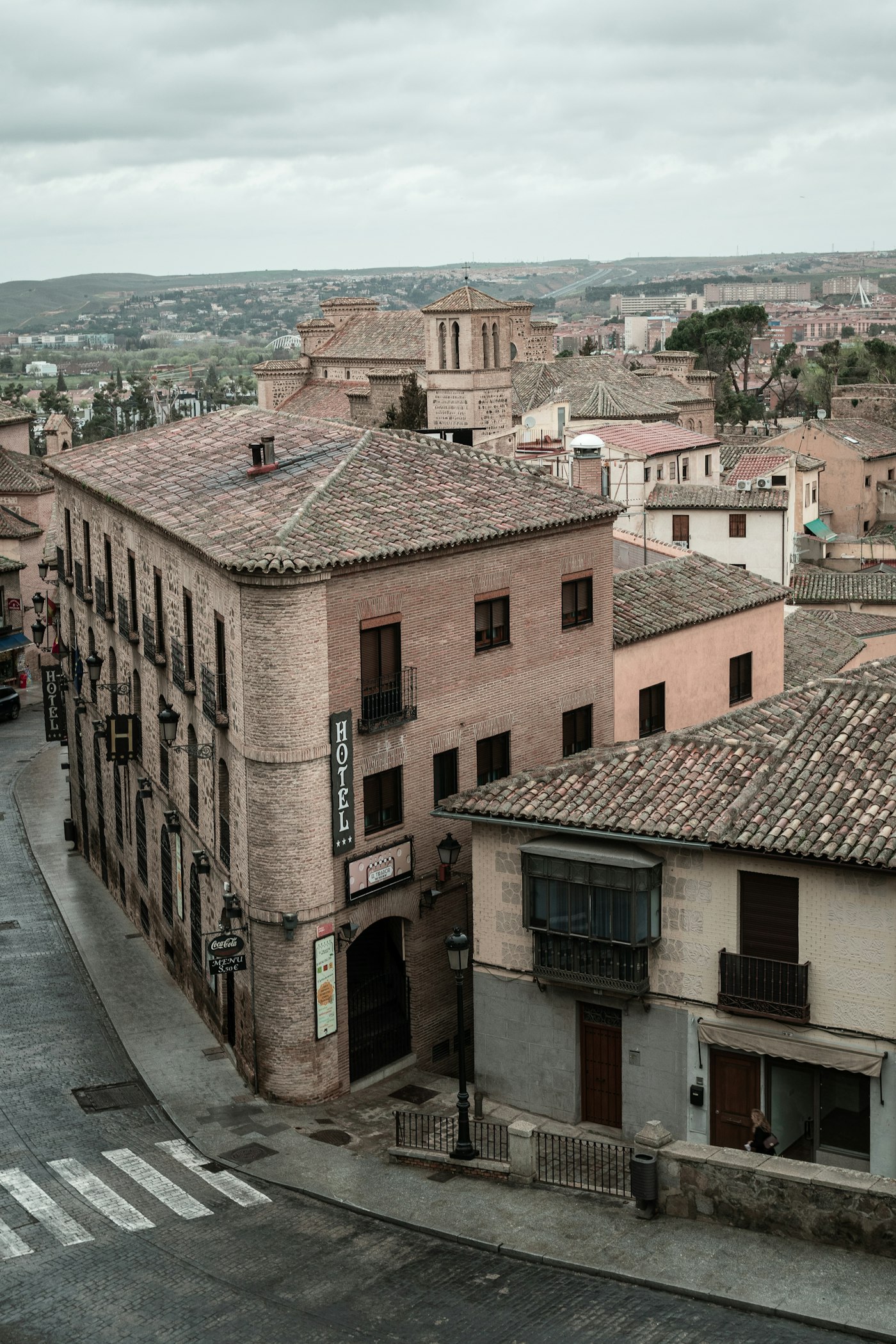 Hilltop view over the old city of Toledo, Spain