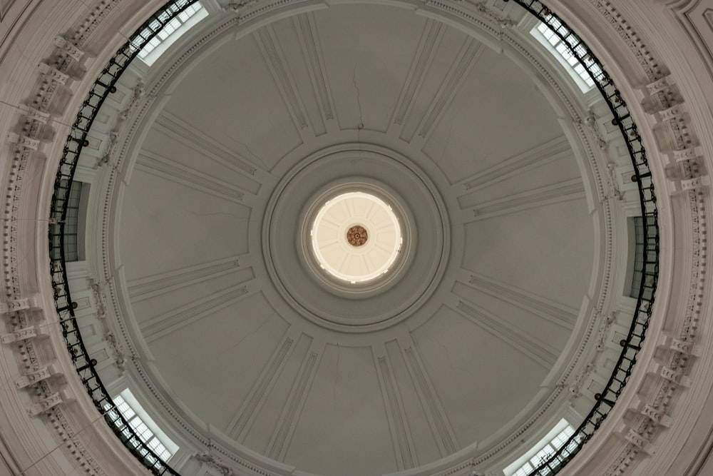 the ceiling of the dome of a building
