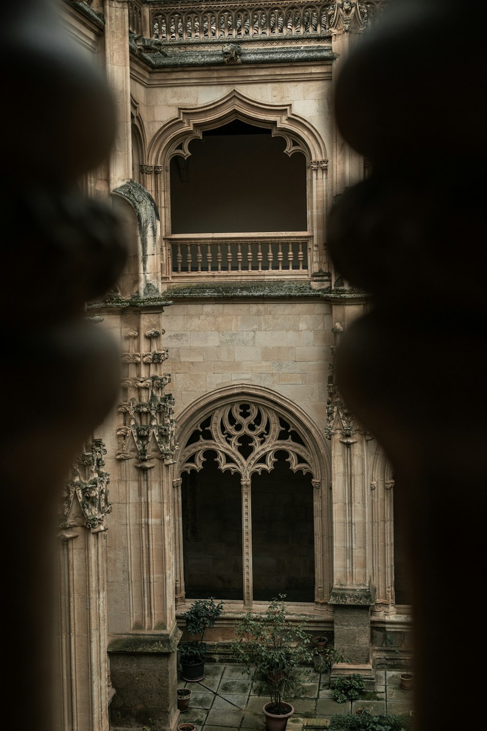 a view of a building through a window