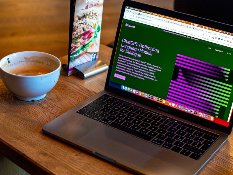 Laptop-based data research.