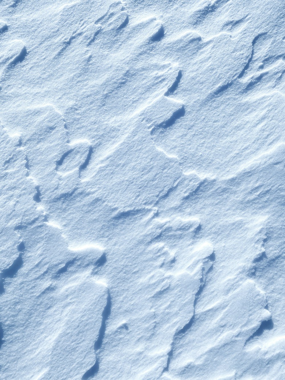 a snow covered ground with footprints in the snow