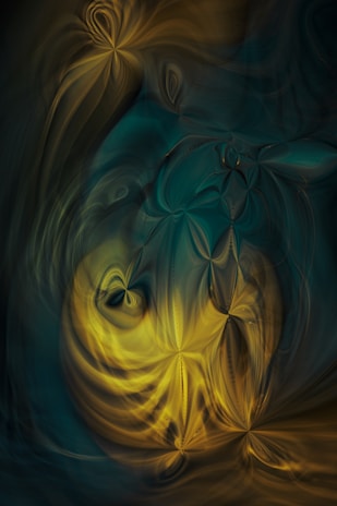 An abstract image of blue and green shapes representing growth.