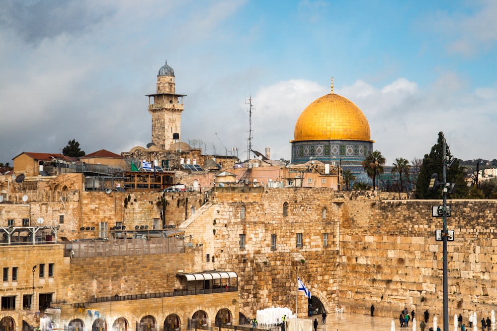 a view of the dome of the rock in the old city