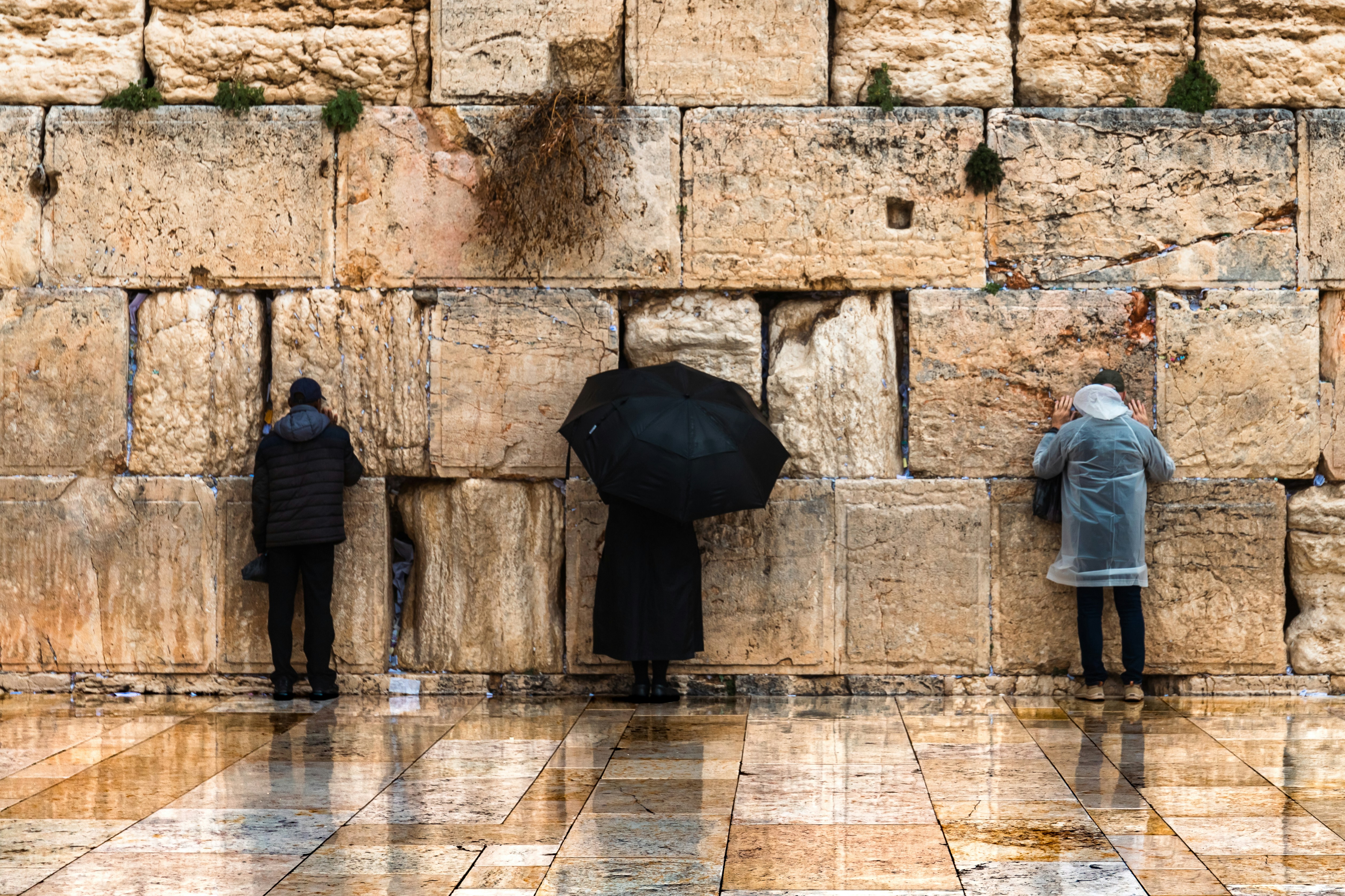 People praying at Western Wall