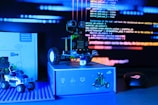 a robot that is sitting on top of a box