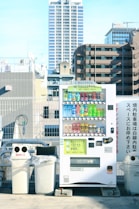 a vending machine sitting on top of a roof