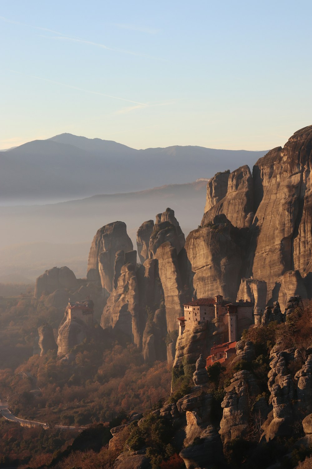 a mountain with a castle on top of it