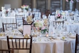 a table is set up for a formal dinner