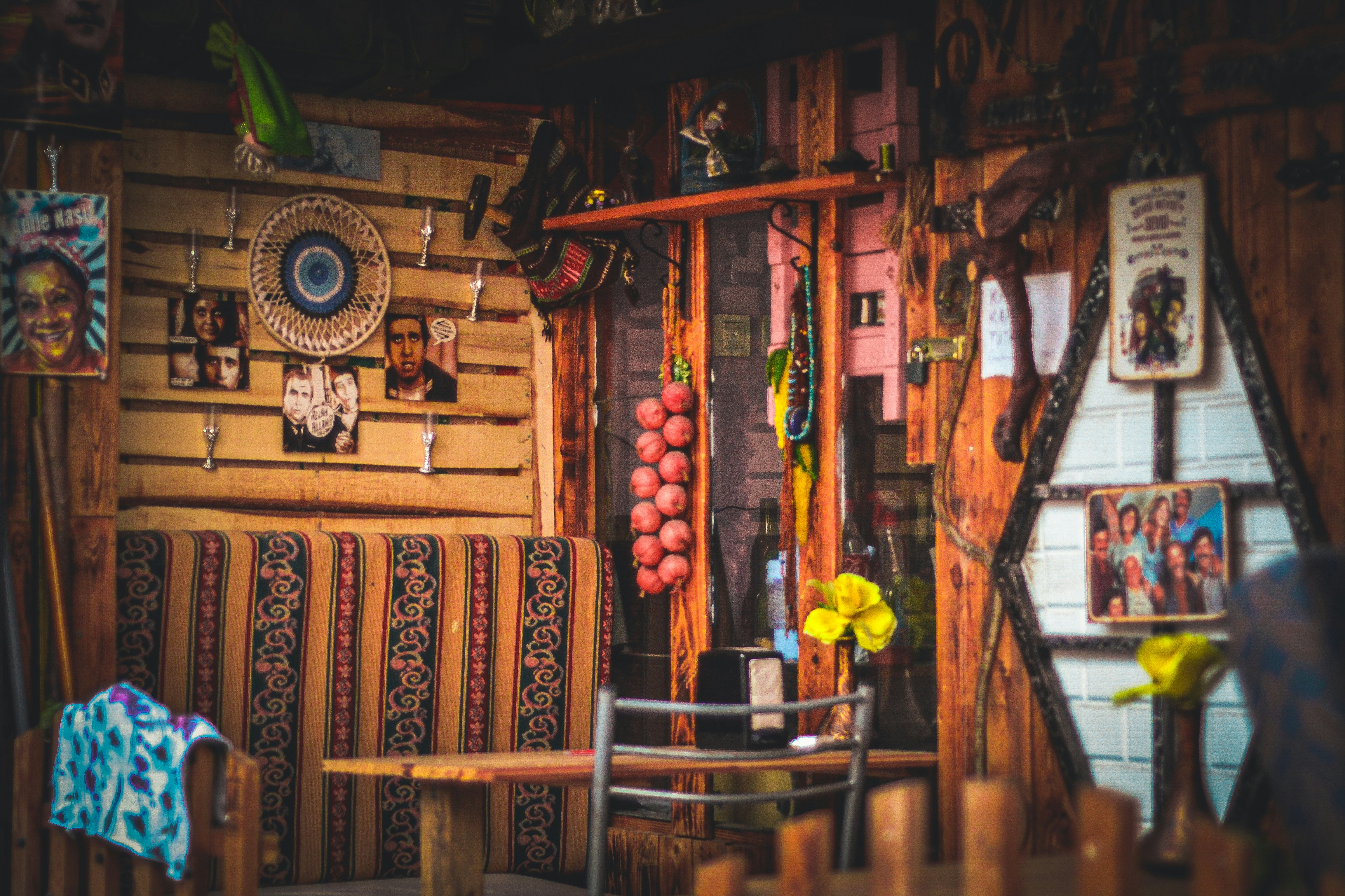 a room filled with lots of wooden furniture