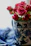 Close-up of a beautifully hand-painted personalized mug with floral designs.