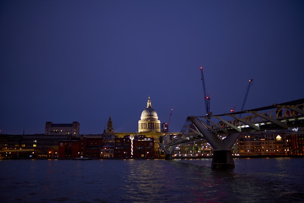 a view of the city of london at night