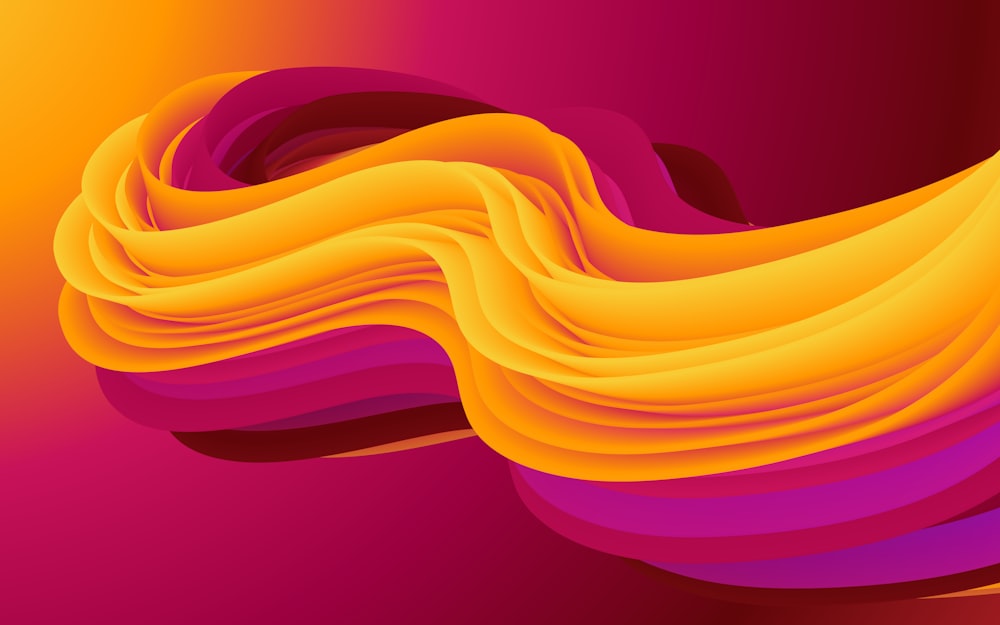 an abstract image of a wavy orange and pink background