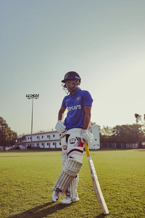Cricket bat on the field
