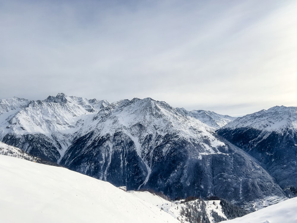 a man riding skis on top of a snow covered slope