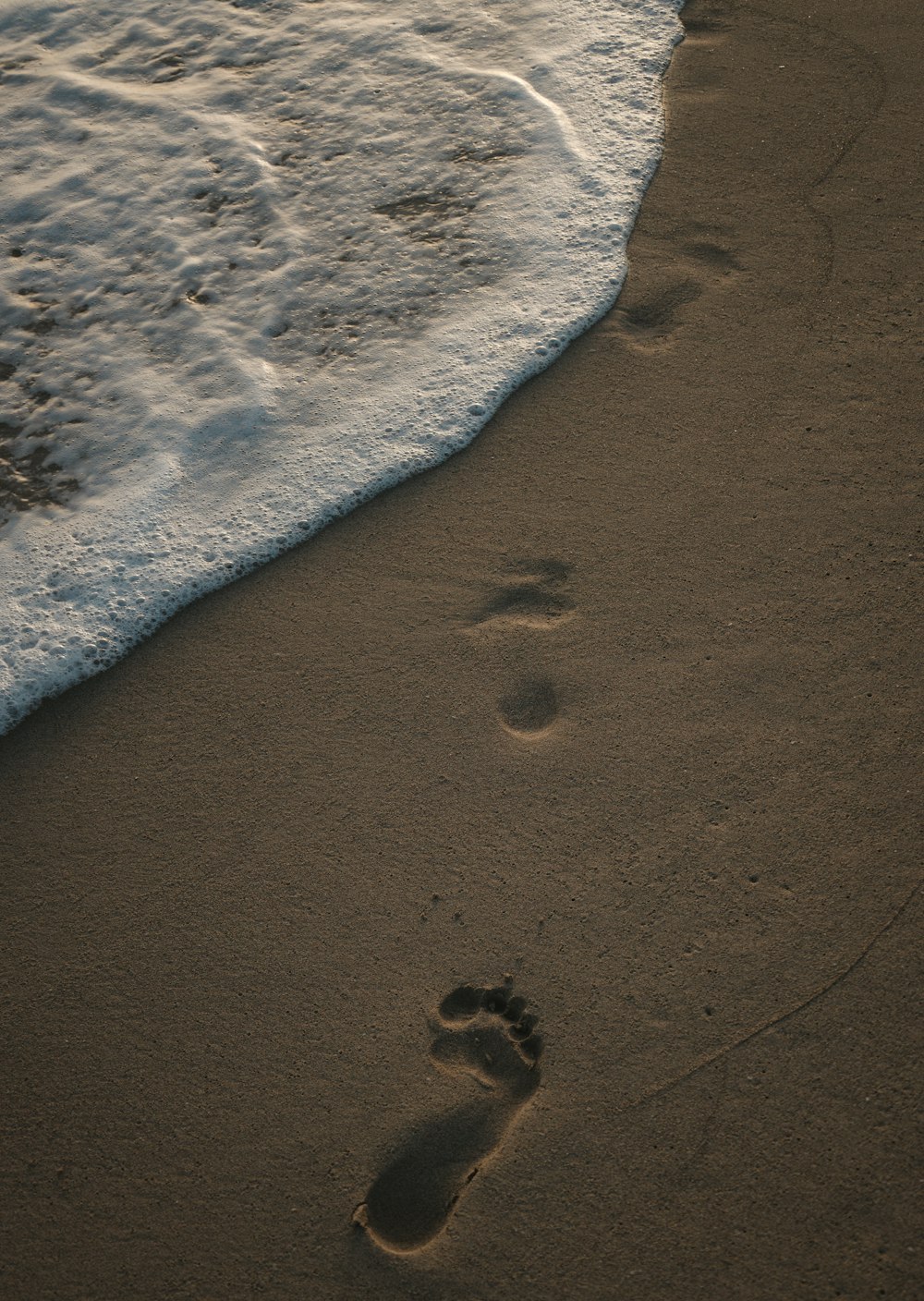 a person walking along a beach next to the ocean