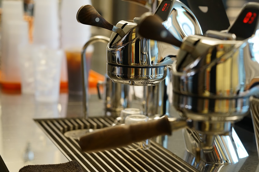 a close up of a coffee pot on a counter