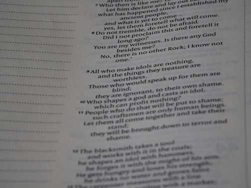 A close-up of a chart comparing religious beliefs.